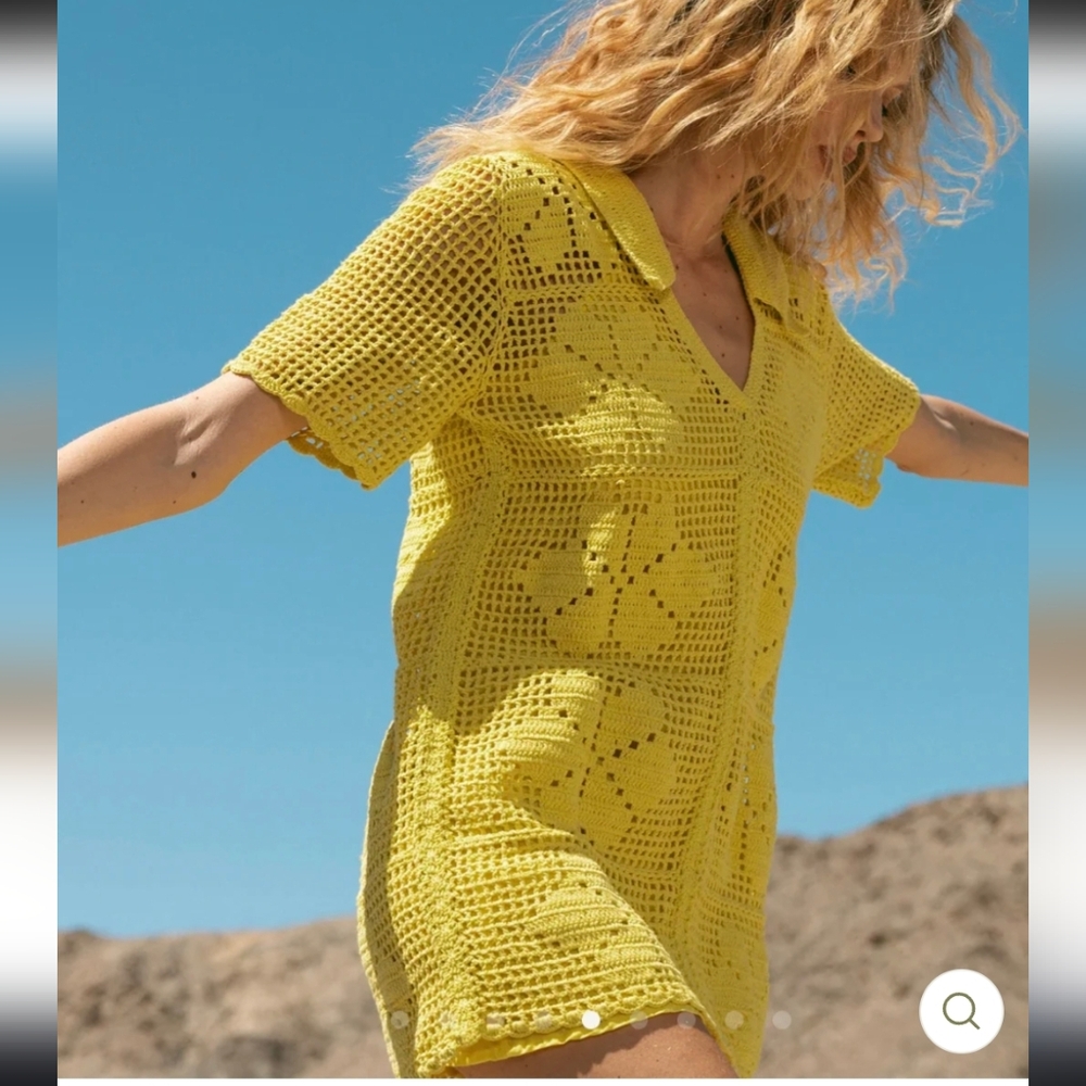 Cleobella IIeana Crochet Mini Dress Floral Cover-Up S NWOT